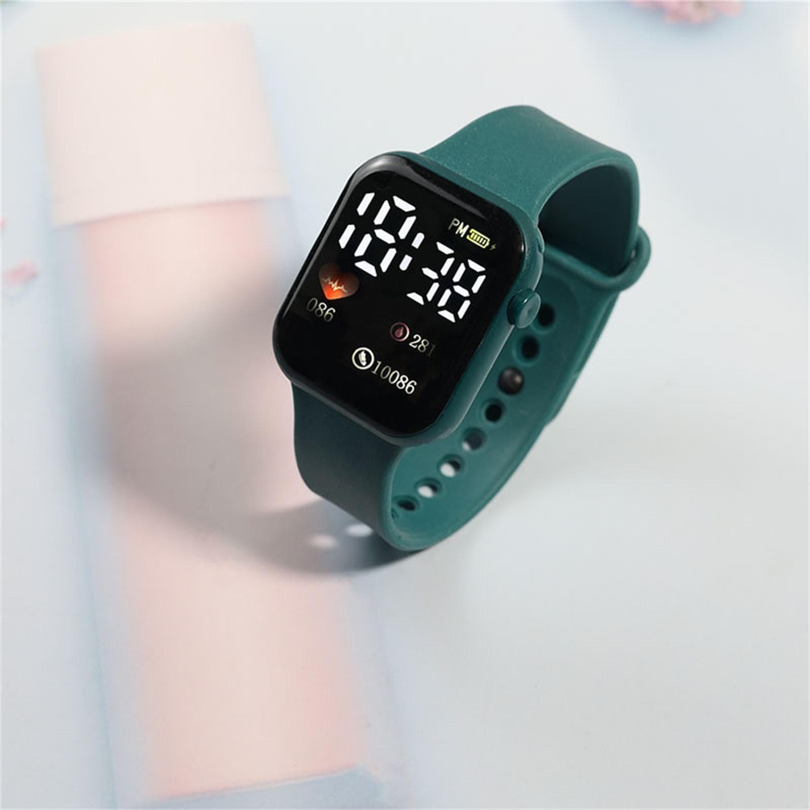 Children's Watch Suitable For Students' Outdoor Electronic Watches Screen Watch Display Time One Size dark green