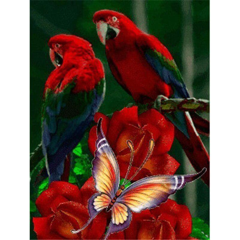 5D Diamond Painting Flower Rose & Butterfly Diamond Embroidery Cross Stitch 20X30CM
