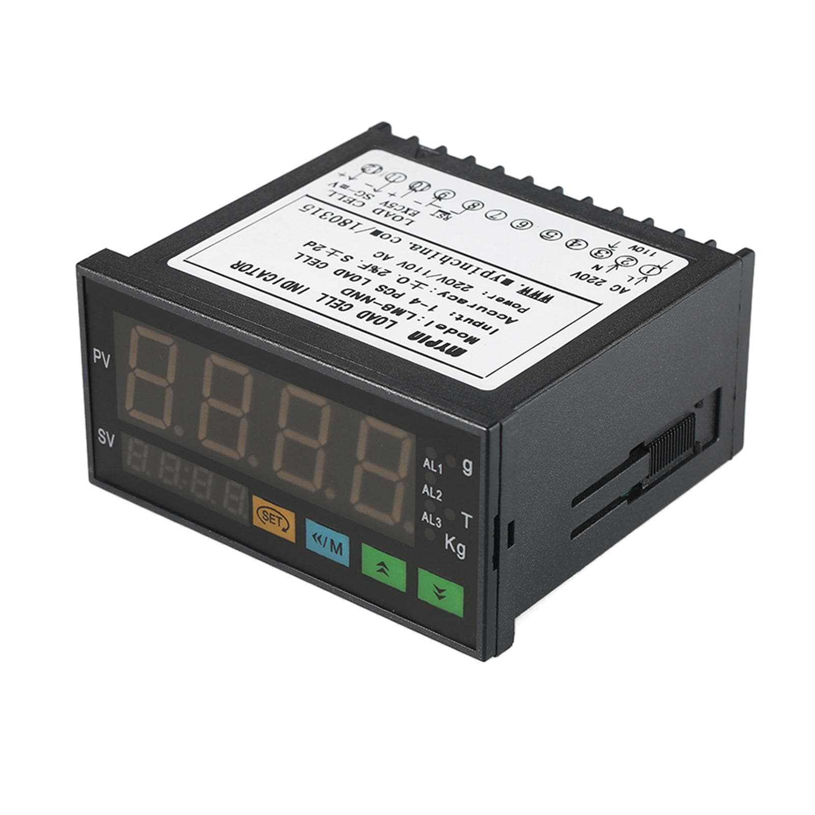 Digital LED Display Weighing Meter Load-cells Indicator 1~4 Load Cells Signals Input black