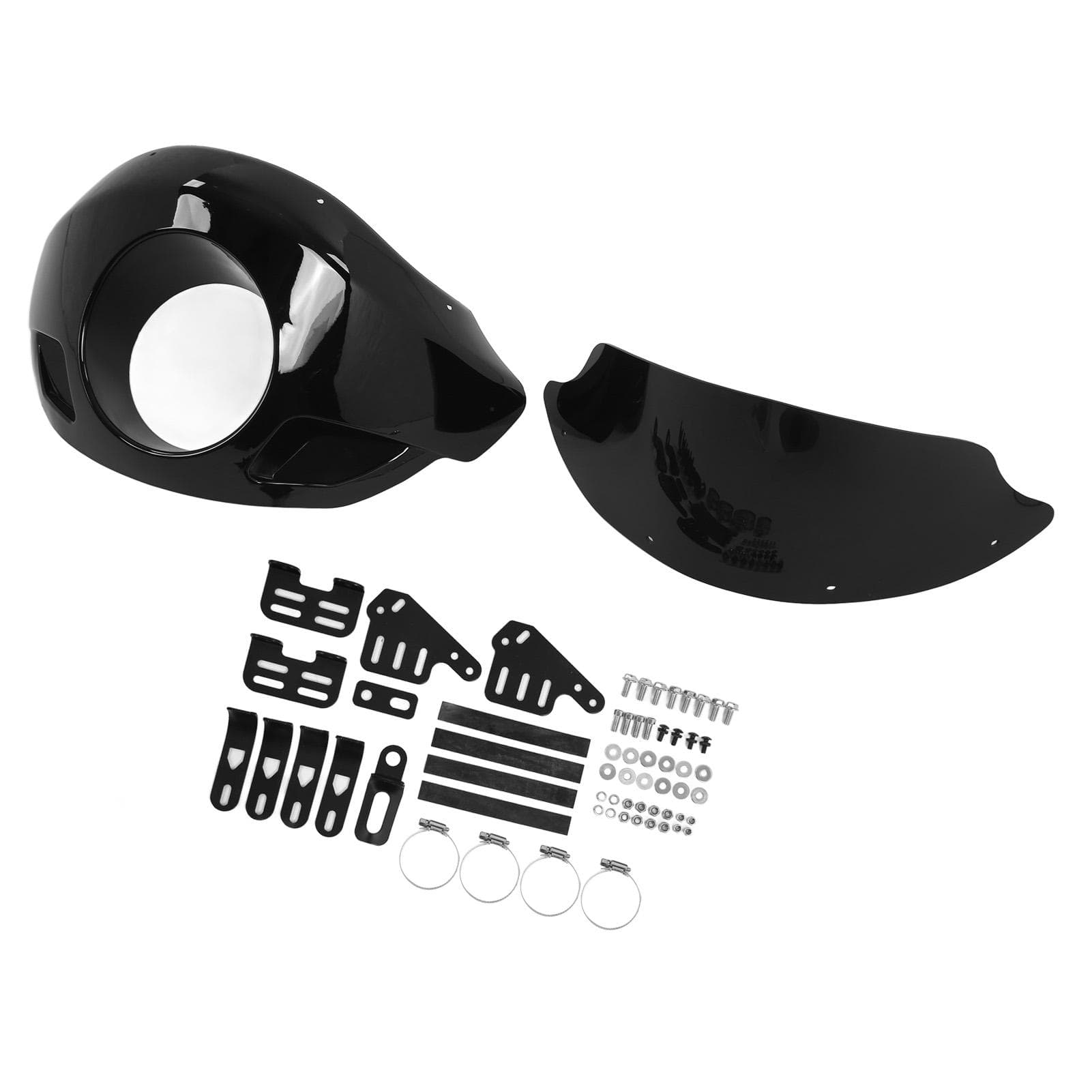 Motorcycle Front Headlight Bat Wing Fairing Aerodynamic Modification Replacement for FL Touring