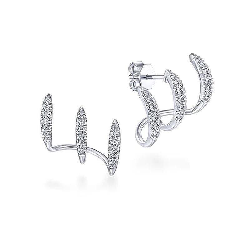 Irregular Claw Gold Color Earrings For Woman white