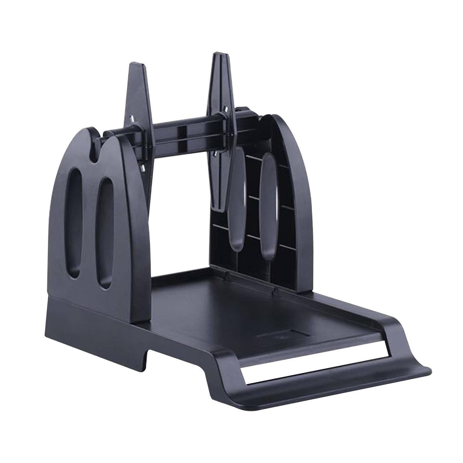 Label Holder for Desktop Thermal Label Printer 2 in 1 Rolls & Fan-Fold Stack Labels Shipping black