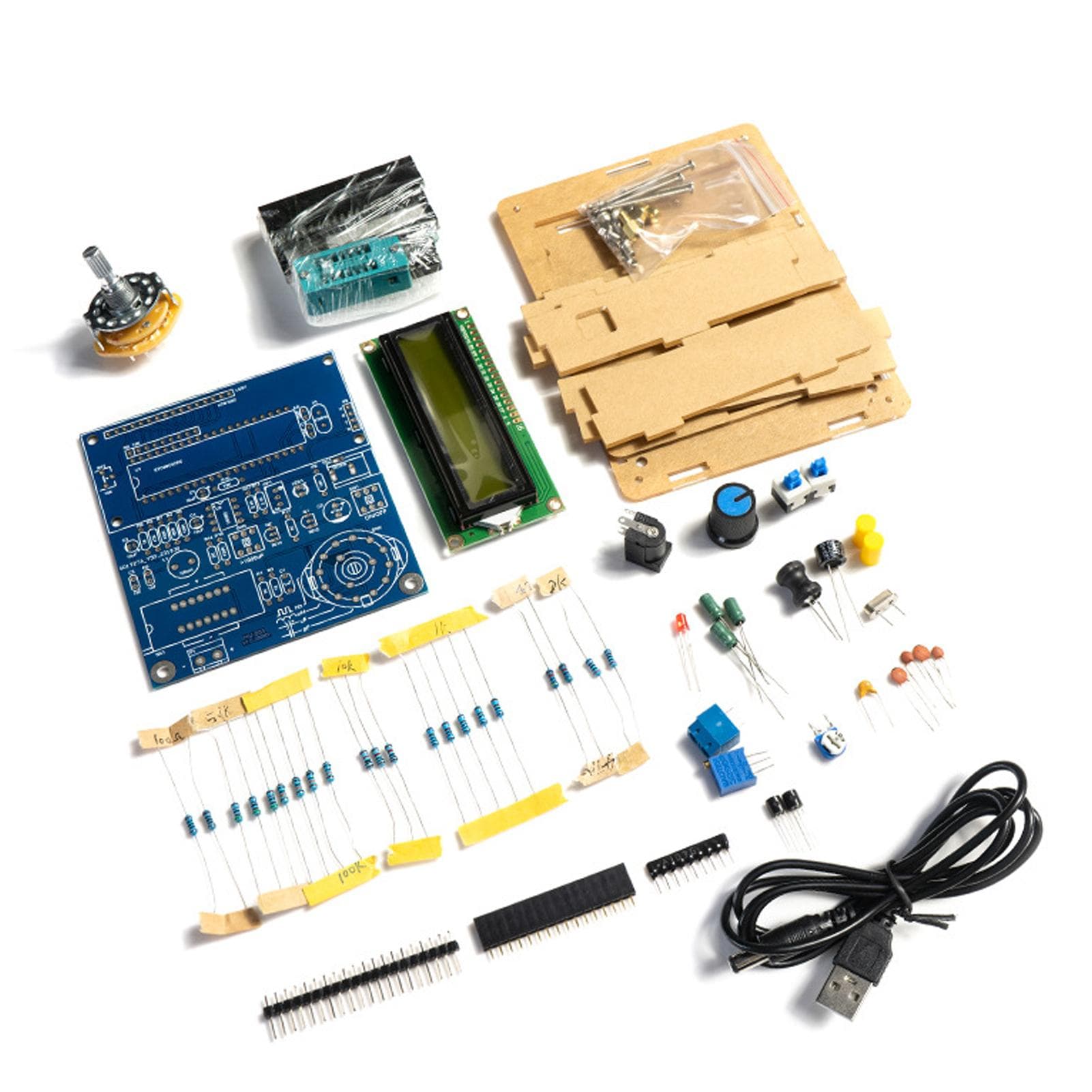 Capacitance Inductance Frequency Measurement Meter DIY Electronics Kit 51 Singlechip Tester Circuit DIY Electronics Kit with Housing multicolour