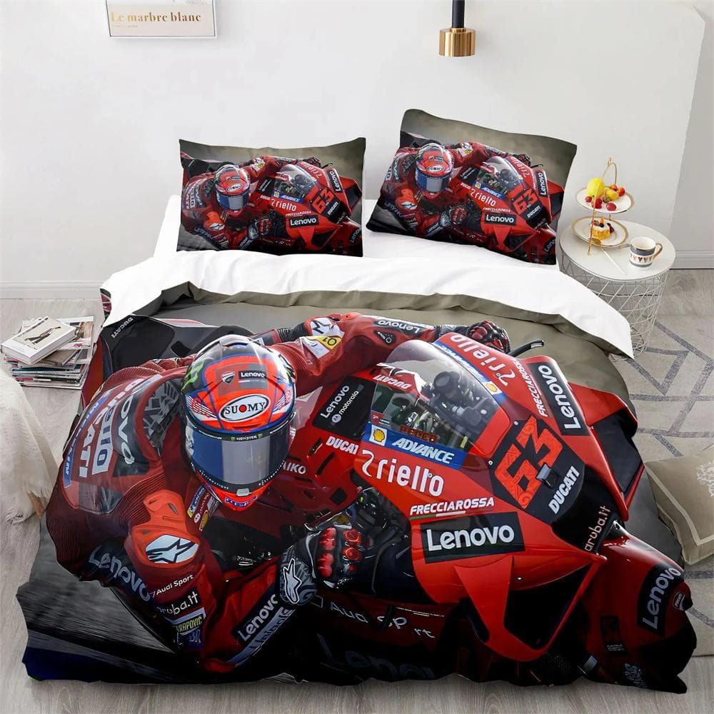 Marquez 93 Bedding Set Pillowcases Twin Full Queen King Bed Linen 3D Print Marc Marquez 93 Duvet Cover Set for Teens Boys Adult 155x220cm 3pcs