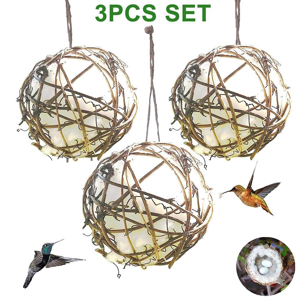 3Pcs 4 Inch Globe Hummingbird Nesters Bird Nesting Material Holder Cotton Balls Bird Nesting yellow