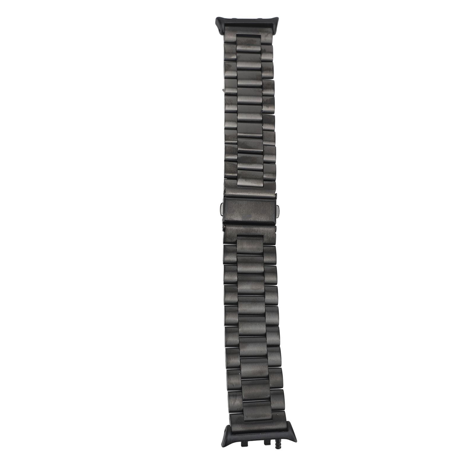 Replacement Watch Band Women Men Metal Stainless Steel Wristband Solid Stainless Steel Adjustable black