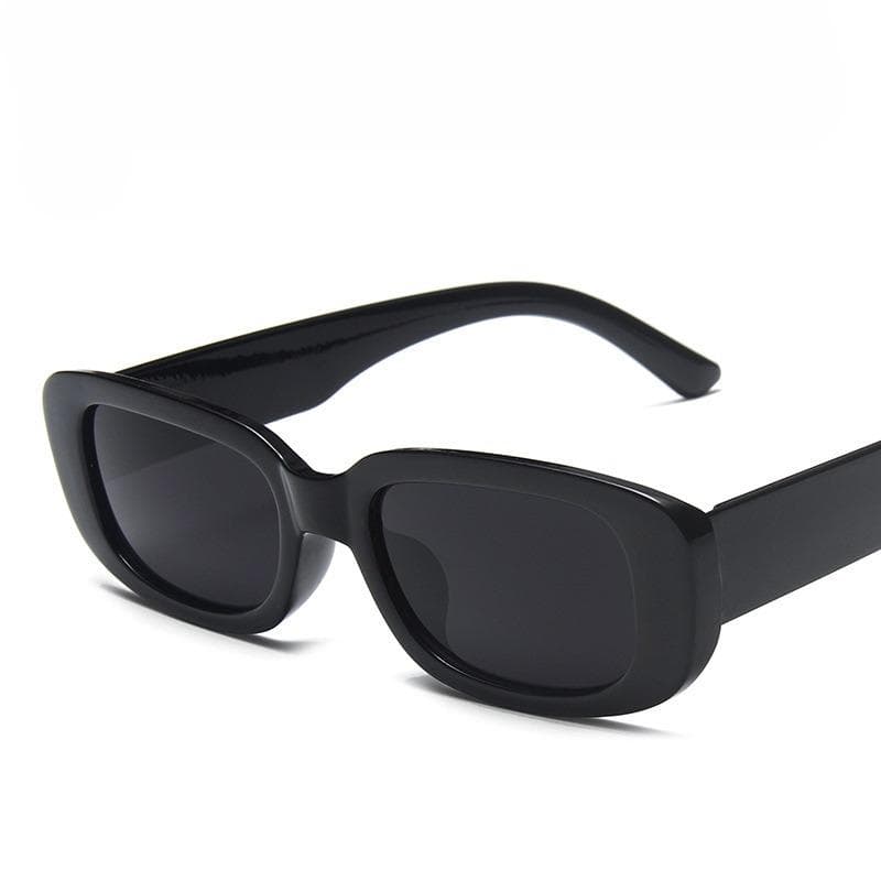 Vintage Retro Sunglasses Women Men Oval Frame Aesthetic Shades UV400 Protection Hip Hop Clear Glasses Black