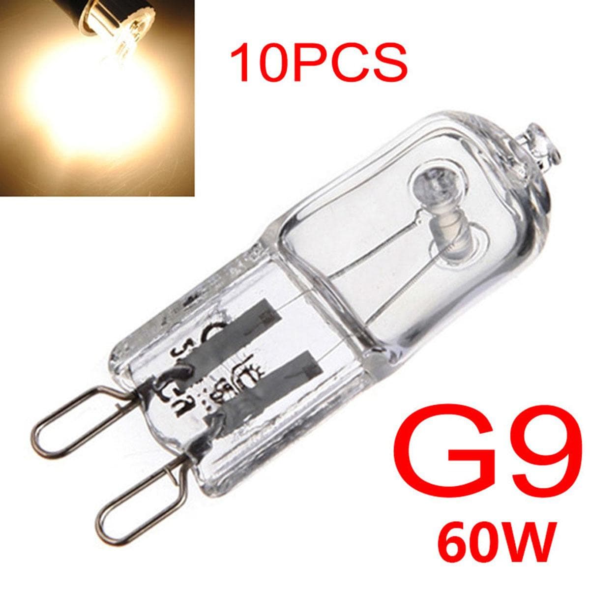 10 x G9 40W 25W 60W Halogen Light Bulbs Capsule Lamps Warm White Clear Frosted Bulbs 60W Clear Bulb