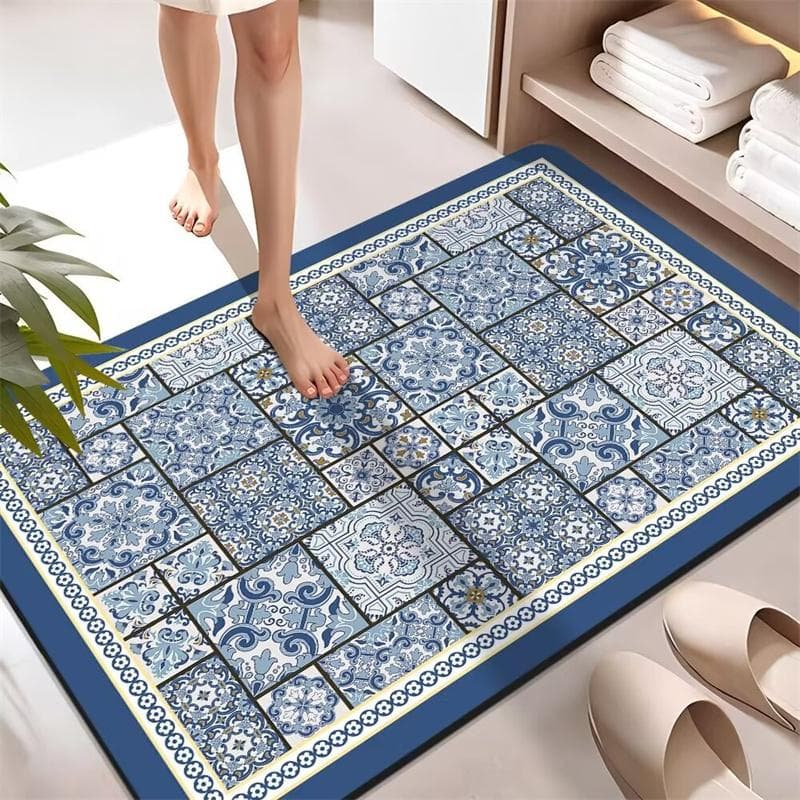 Super Absorbent Bath Floor Mat Anti Slip Bathroom Carpet Toilet Carpet Door Foot Mats Bath Non-slip Rubber Shower Rug Pad 40×60cm