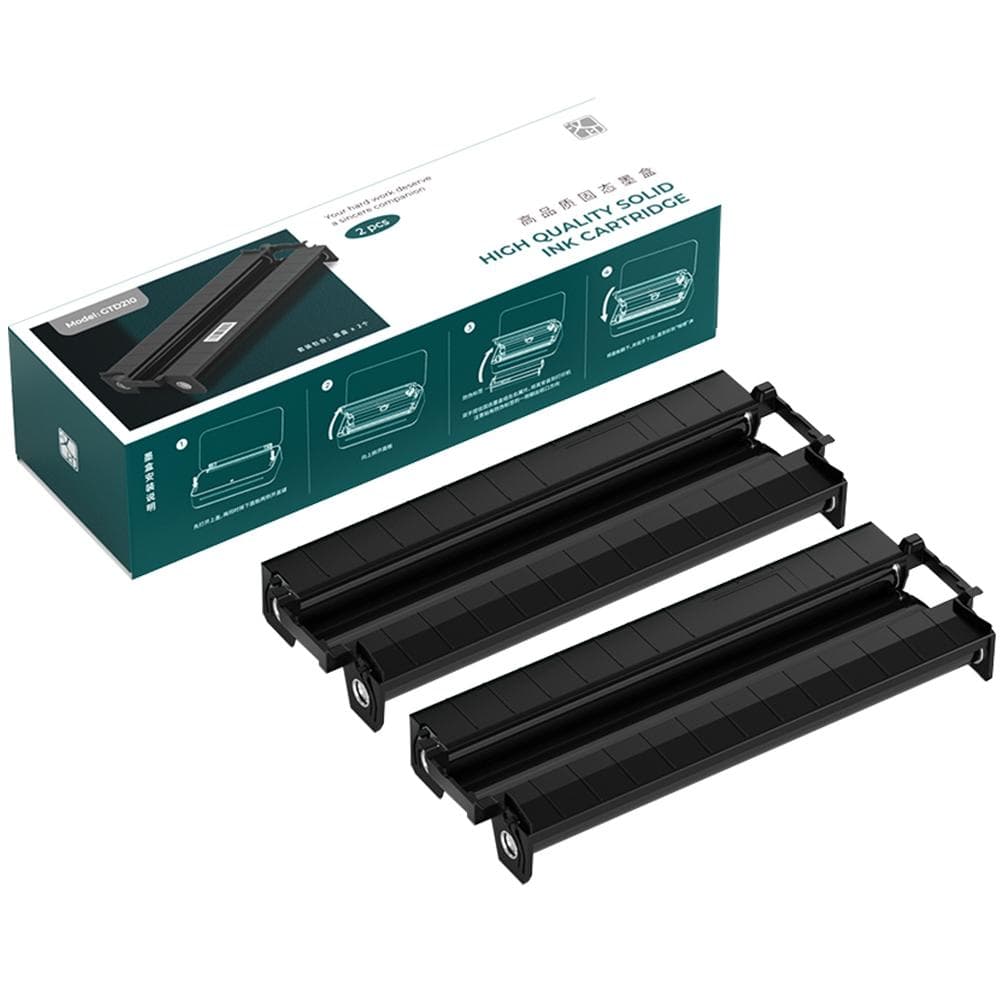 HPRT 2 Rolls Thermal Transfer Ribbon for GT1 Portable A4 Thermal Transfer Printer for Home Office black