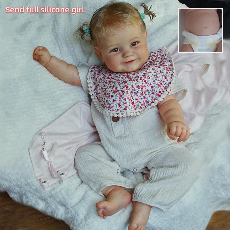 Big Size 60cm Cloth Body Reborn Doll Maddie 50cm Full Vinyl Body Newborn Doll Handmade Exquisite Color Painted 3D Skin Simulation Baby Dolls for Kids 50cm full silicone girl
