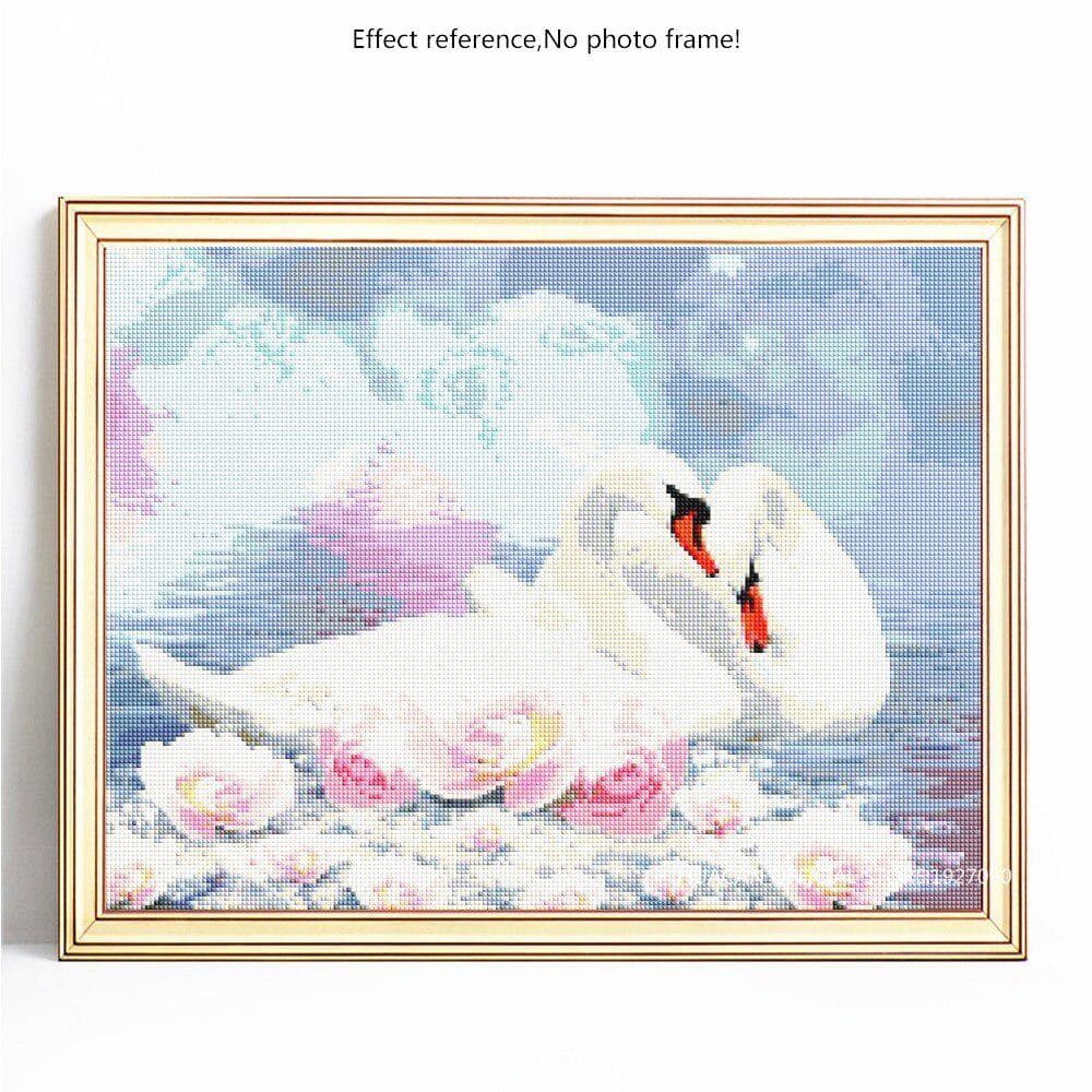 DIY Diamond Mosaic Animal Full Round Drill Swan Diamond Painting Embroidery Sale Rhinestone Picture 20X30