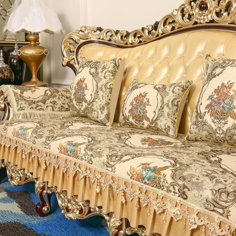 Anti Slip Light Luxury All-season Universal Sofa Cushion Summer Full Coverage Fabric Modern Retro Luxury Sofa Cushion 70x70cm