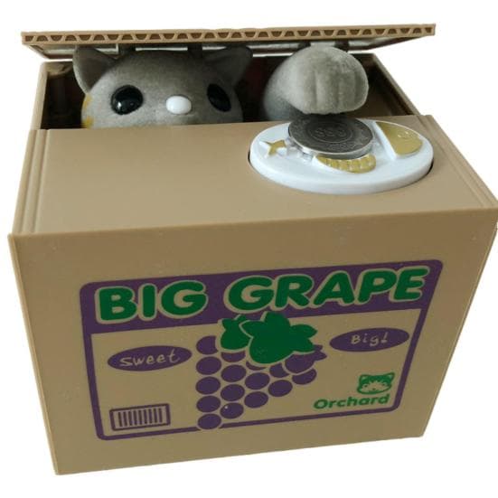 Piggy Bank Automatic Stealing Money Coin Bank Greedy Cat Piggy Bank US Coins Compatible Money Saving D