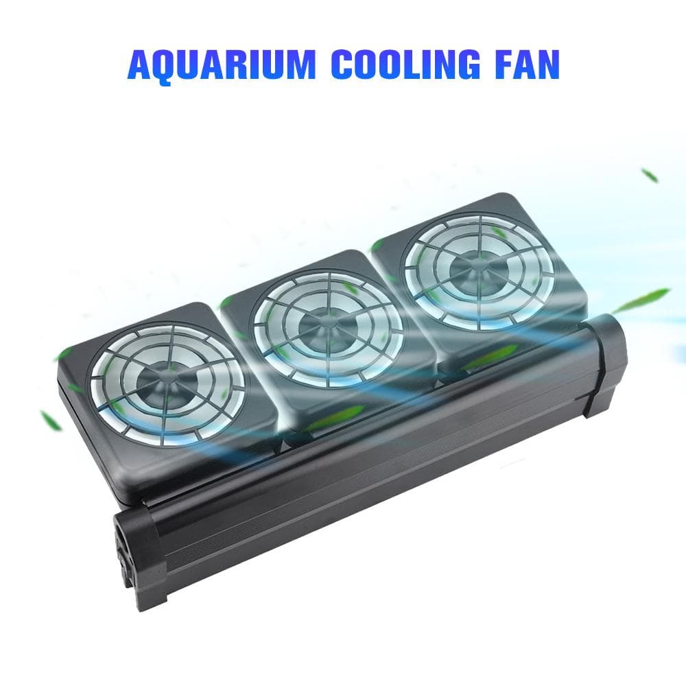 Aquarium Fan Aquarium Chillers Cooling Fan System for Salt Fresh Water Aquarium Fish Tank 3 Heads Fan US Plug black
