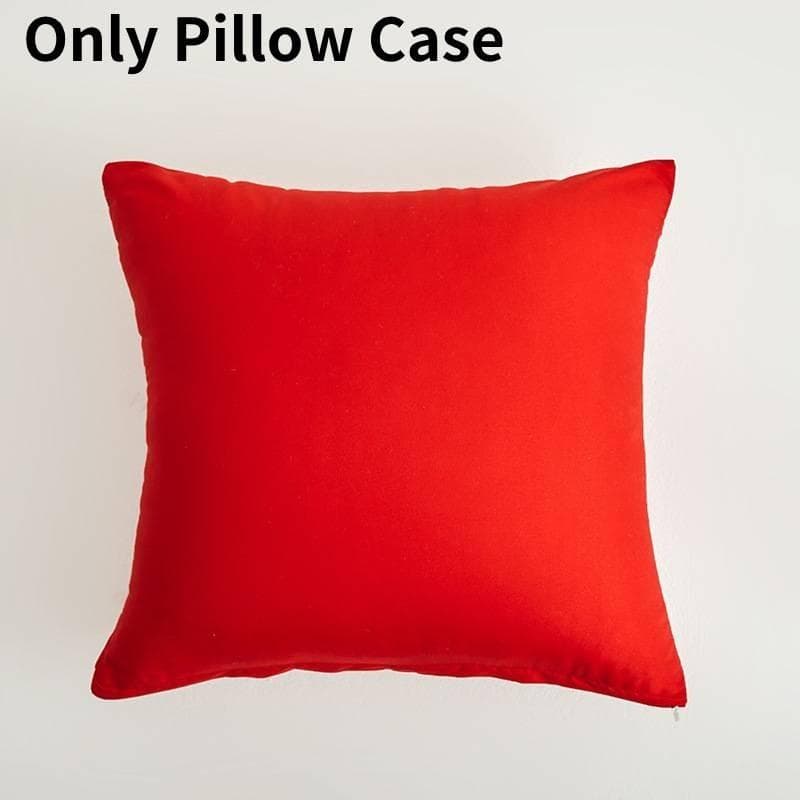 Luxurious Thick Plain Polyester Cushion Cover For Sofa And Living Room 18x18 Inches Red