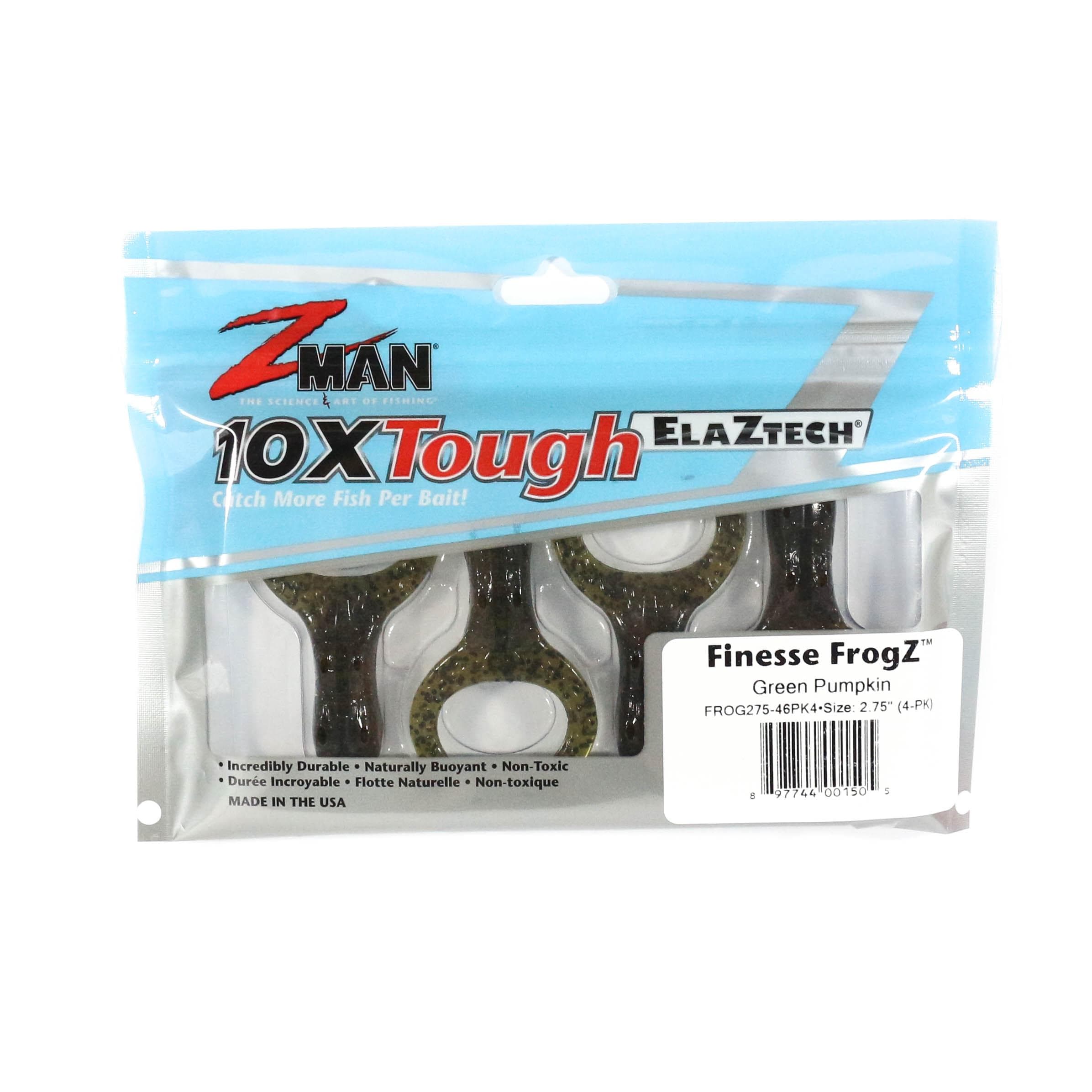 Zman Soft Lure Finesse FrogZ 2.75 Inch 4/Pack Green Pumpkin (1505)