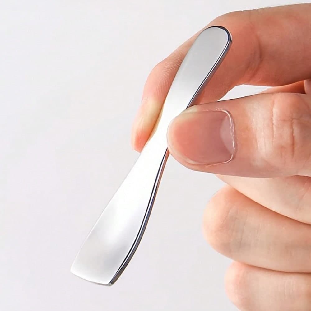 1pcs Stainless Steel Eye Cream Scoop, Double Headed Design For Easy Measurement And Application, Convenient Eye Care Beauty Tool