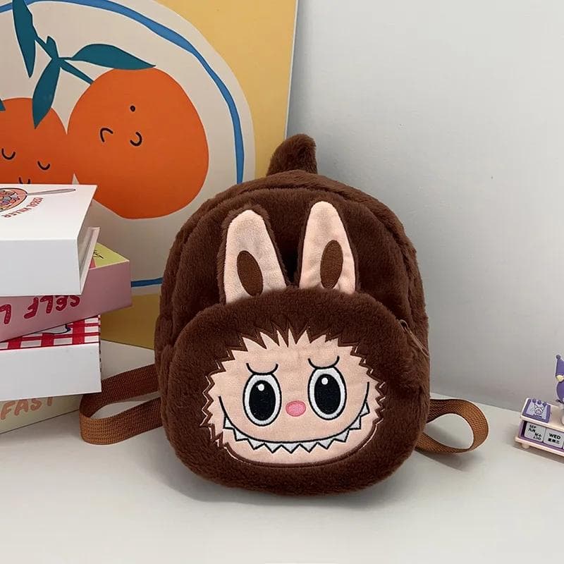 Cartoon Figure Labubu Backpack Bags Children School Bags Kawaii Labubu Bag Zimomo Schoolbag Girls Boys Outdoors Storage Bag Gift brown