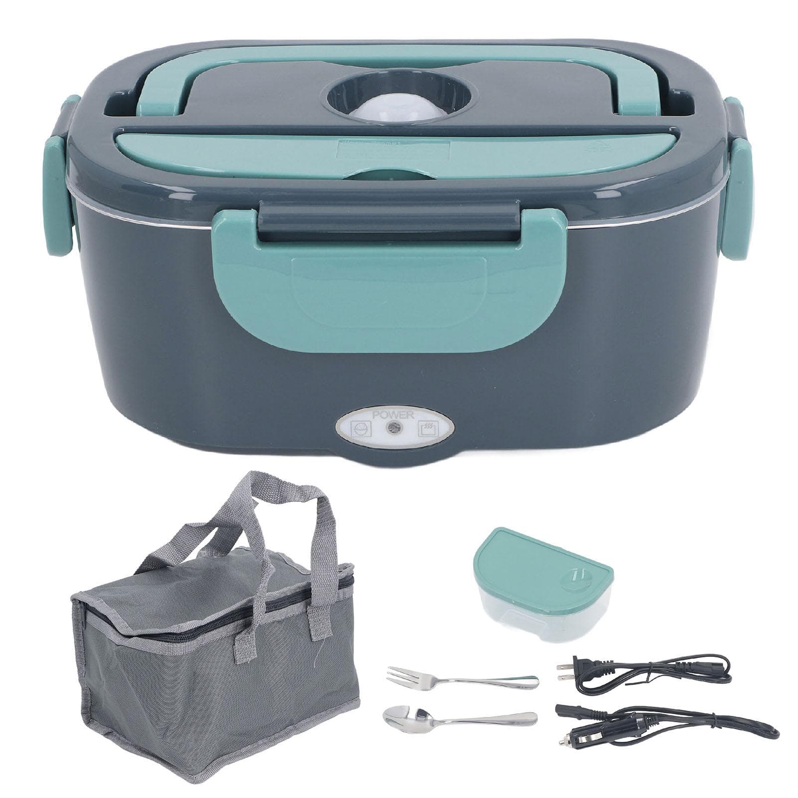 Electric Lunch Box Stainless Steel Constant Temperature 1.5L with Spoon Fork Insulation Bag Heated L(for 6.5-9kg)