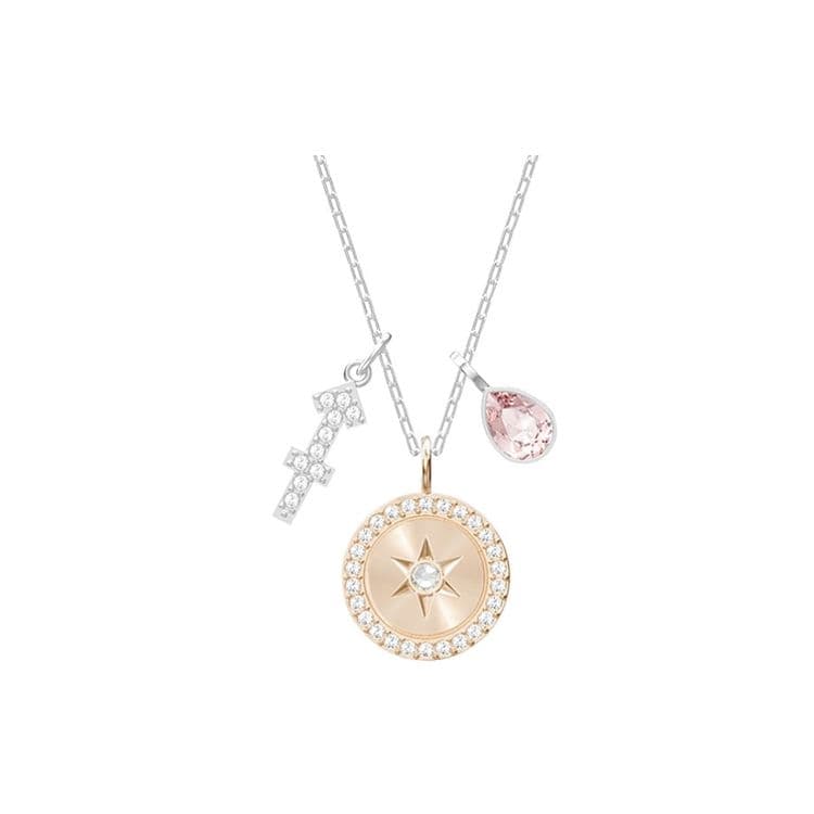 Swarovski Zodiac Sagittarius Bee Necklace Women necklace Pink 5349221 Box (Random Color)