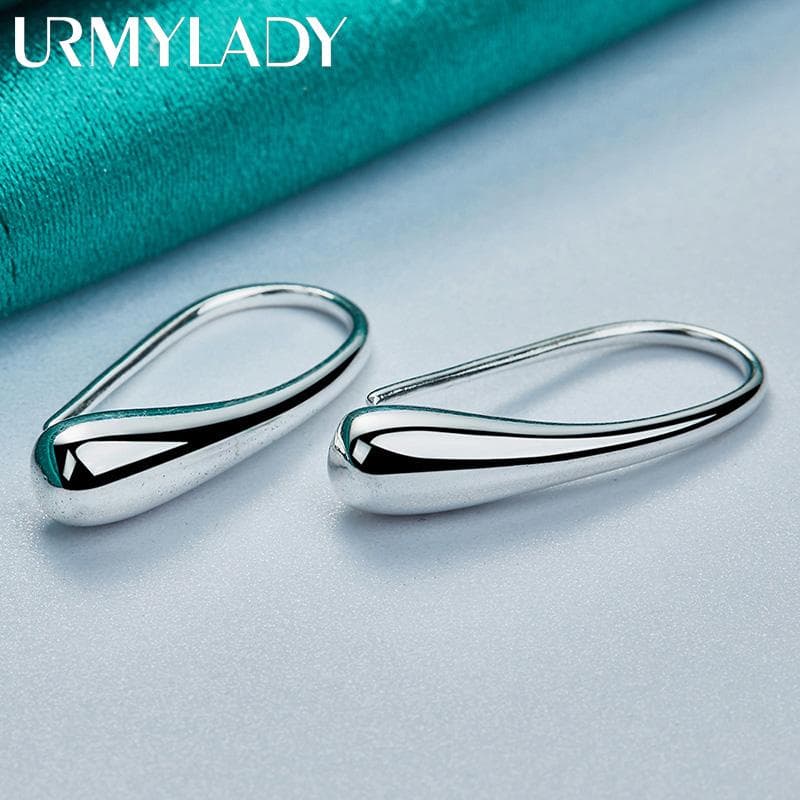 925 Sterling Silver Water Drop Earrings for Women Fashion Charm Jewelry ME405