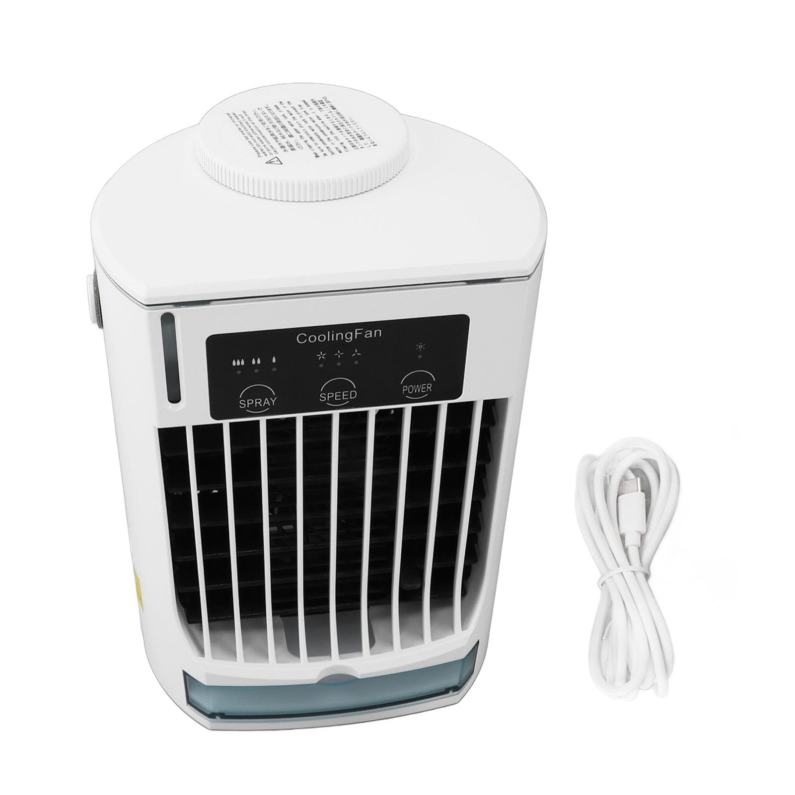 Air Cooler Humidifier 3 Speeds 500ml Portable USB Desktop Spray Cooling Fan with Handle for Room