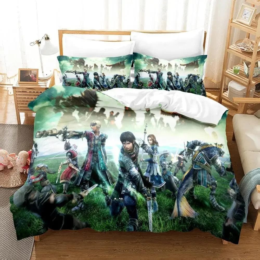 The Last Remnant Bedding Set Cartoon Anime three-piece set Adult Kid Bedroom Duvetcover Sets 3D Kawaii quarto masculino twin set 70x133cm 2pcs
