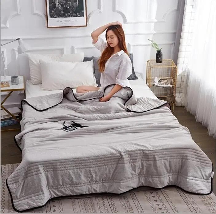 Summer quilt, air conditioner, solid color quilt, single and double person quilt, vacuum solid color quilt 180x220cm