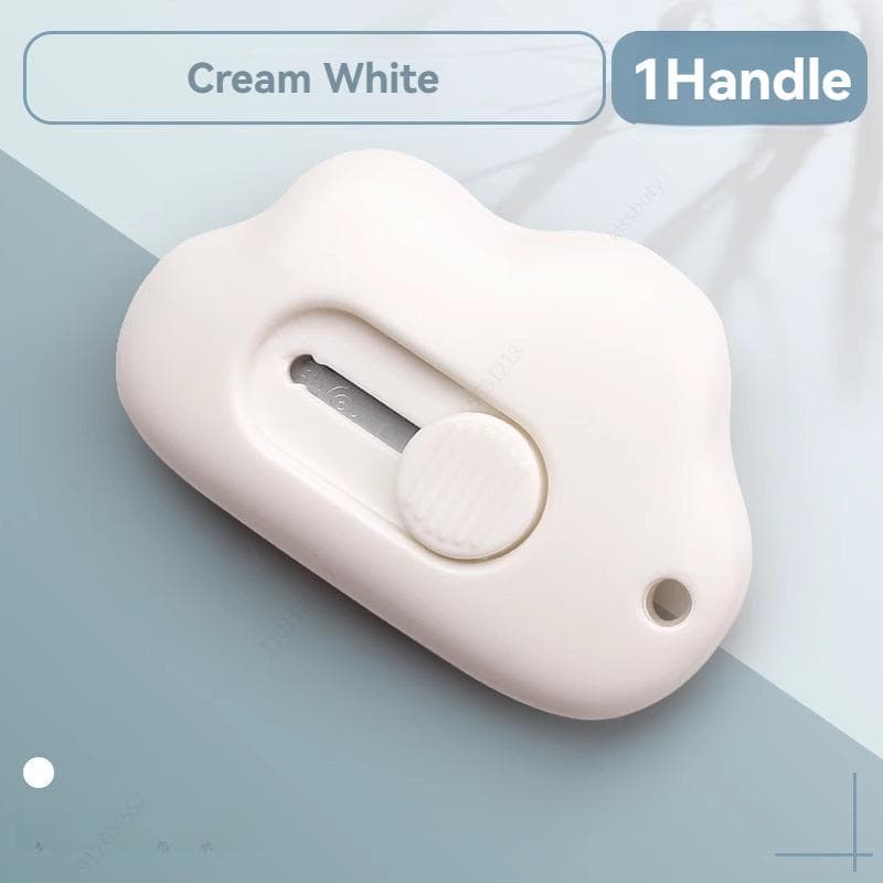 1-3 Piece Cuter Mini Clouds Utility Knife Knife Paper Cutter Art Pcreative Cloud Cute Cartoon Box Knife Stationery Tape Cutter Three-color Optional 1PCS white