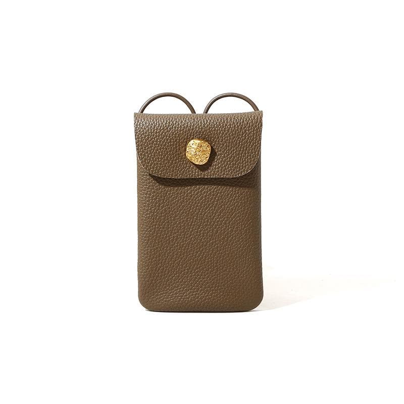 Simple Style Leather Mobile Phone Bag for Spring Women's Shoulder Bag with Leather Crossbody Small Bag for Women