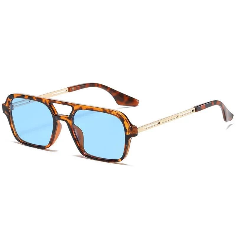 New Women Sunglasses Fashion Pink Gradient UV400 Vintage Hollow Leopard Blue Sun Glasses Men Shades Eyewear 1PC