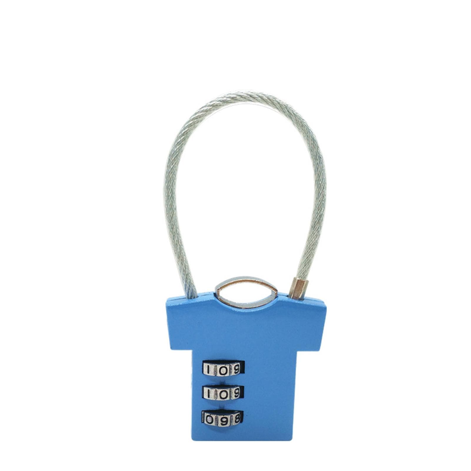 Cute Portable Combination Lock Zinc Alloy Clothes Shaped Padlock for Suitcase Filing CabinetBlue blue