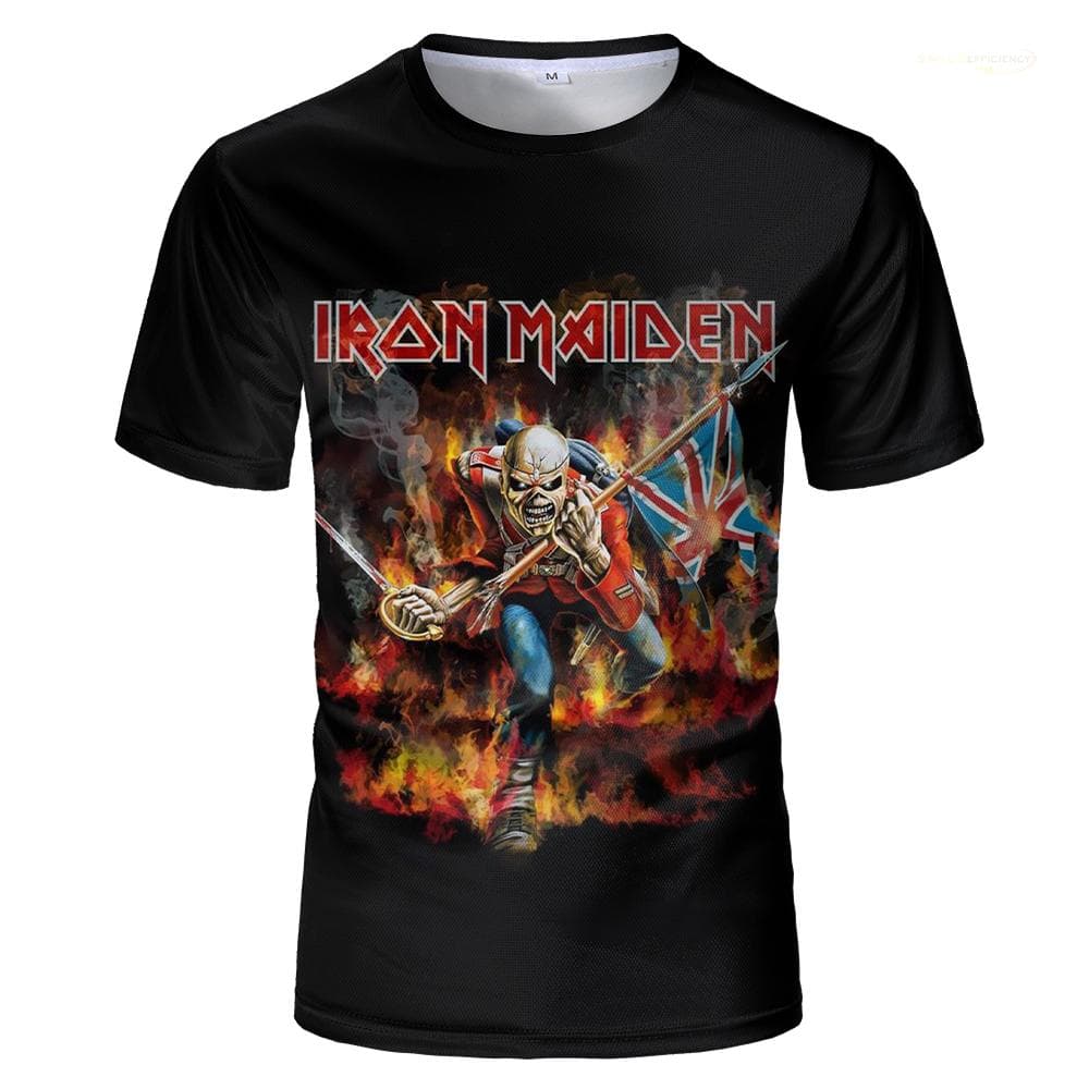 2024 Punk T-shirts For Men And Women Heavy Metal Rock Band Retro Clothing Summer Loose Tee Short Sleeve Oversized Hip Hop Tops L