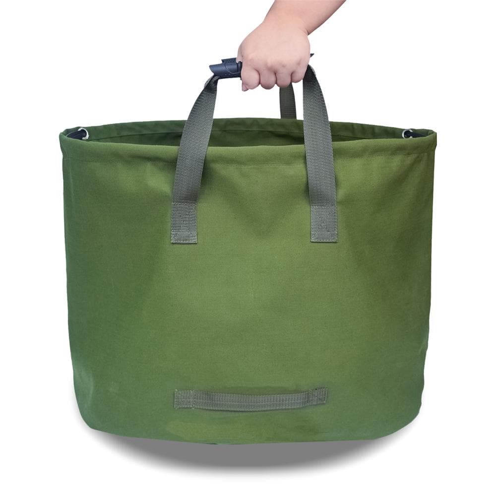 63 Gallons Collapsible Garden Bag Canvas Reusable Gardening Bag Water Resistant Garden Leaf Waste