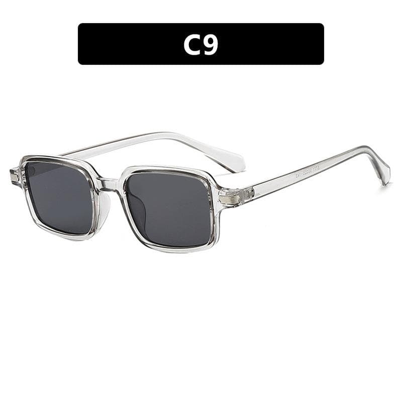 Narrow Box Sunglasses Women Men High-end UV Resistant Rivet Glasses Outdoor Driving Travel Beach