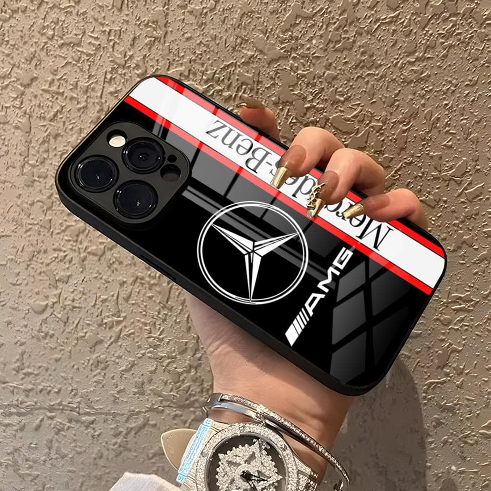 GLC GLB rastar-Cool Phone Case For IPhone 15 Pro Max 14 Pro 12 11 13 Mini X XR XS 16 Plus SE Glass M-Mercede-B-Benz-A-AMGS Back iPhone11 ProMax