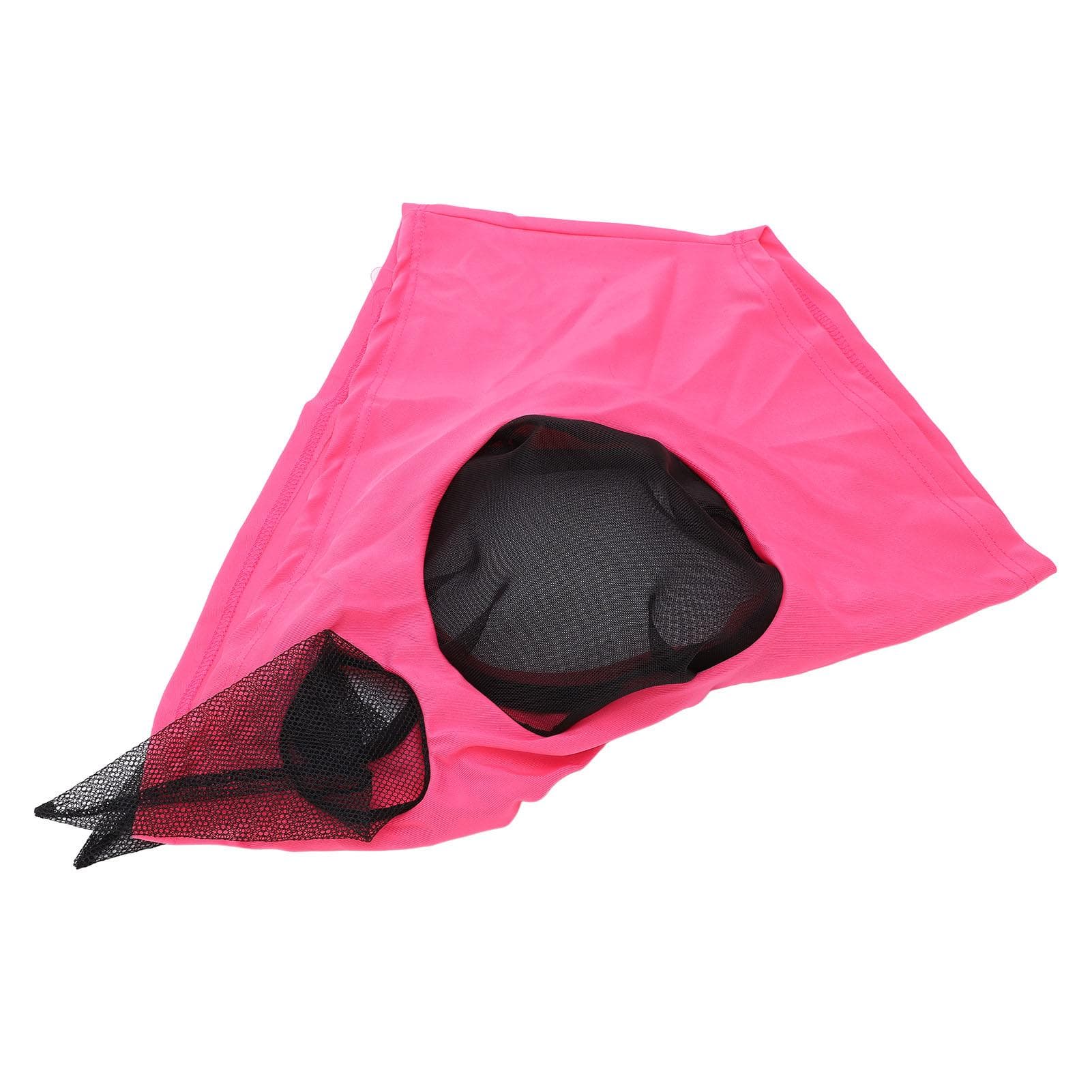 Horse Fly Mask Breathable Comfortable Soft Knitted Fabric Additional Fine Mesh Horse Face Mask Pink
