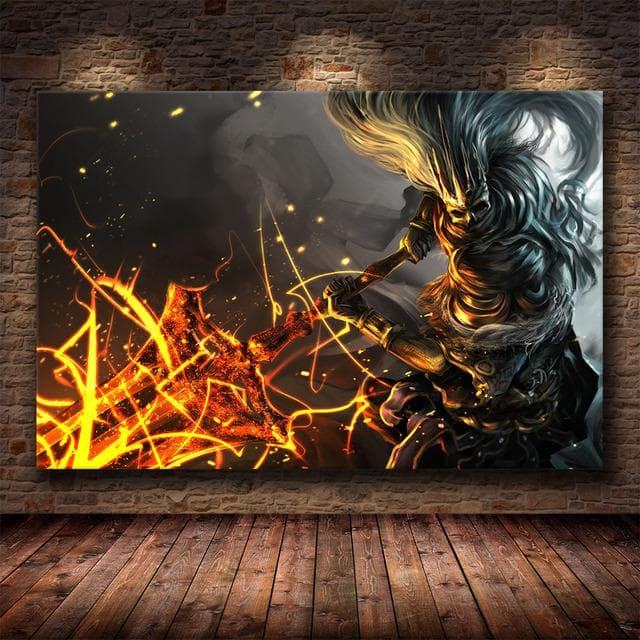 Classical Game Picture The Dark Souls 3 Canvas Painting Poster Decoration Home Wall Art Painting for Room Bedroom Decor Mural 60X90cm Unframed