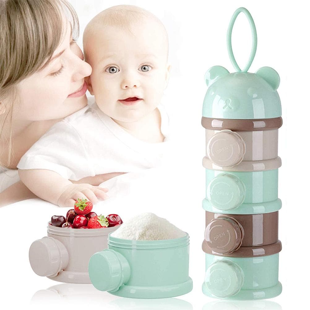 Baby Formula Dispenser 4 Layer Portable Milk Powder Dispenser Container Baby Feeding Travel Storage