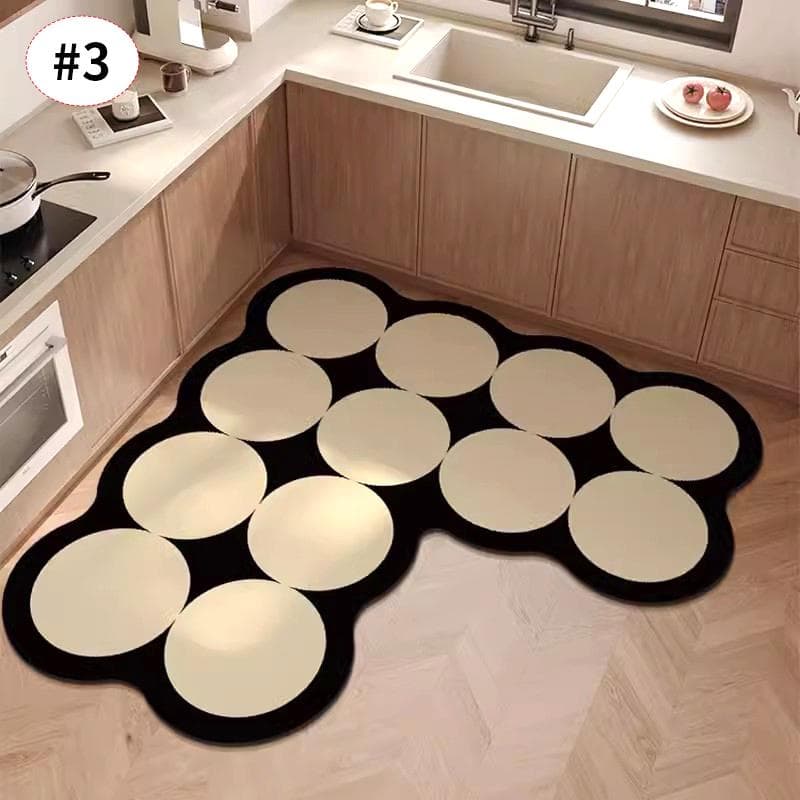 Anti Slip Kitchen Carpet L-shaped Floor Mat Area Rug Bedroom Bedside Lounge Area Rugs Absorbent Foot Mats Home Decor Carpets 70x70cm