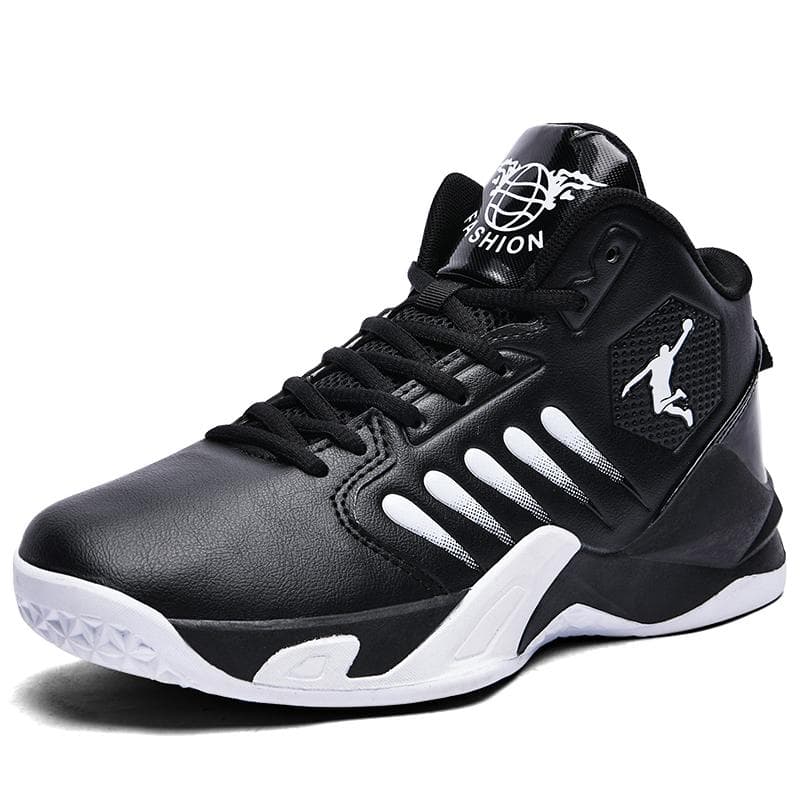 High-top Basketball Shoes Men Outdoor Sneakers Men Wear Resistant Air Cushioning Shoes Breathable Sport Shoes Unisex Couples Shoes 36 black
