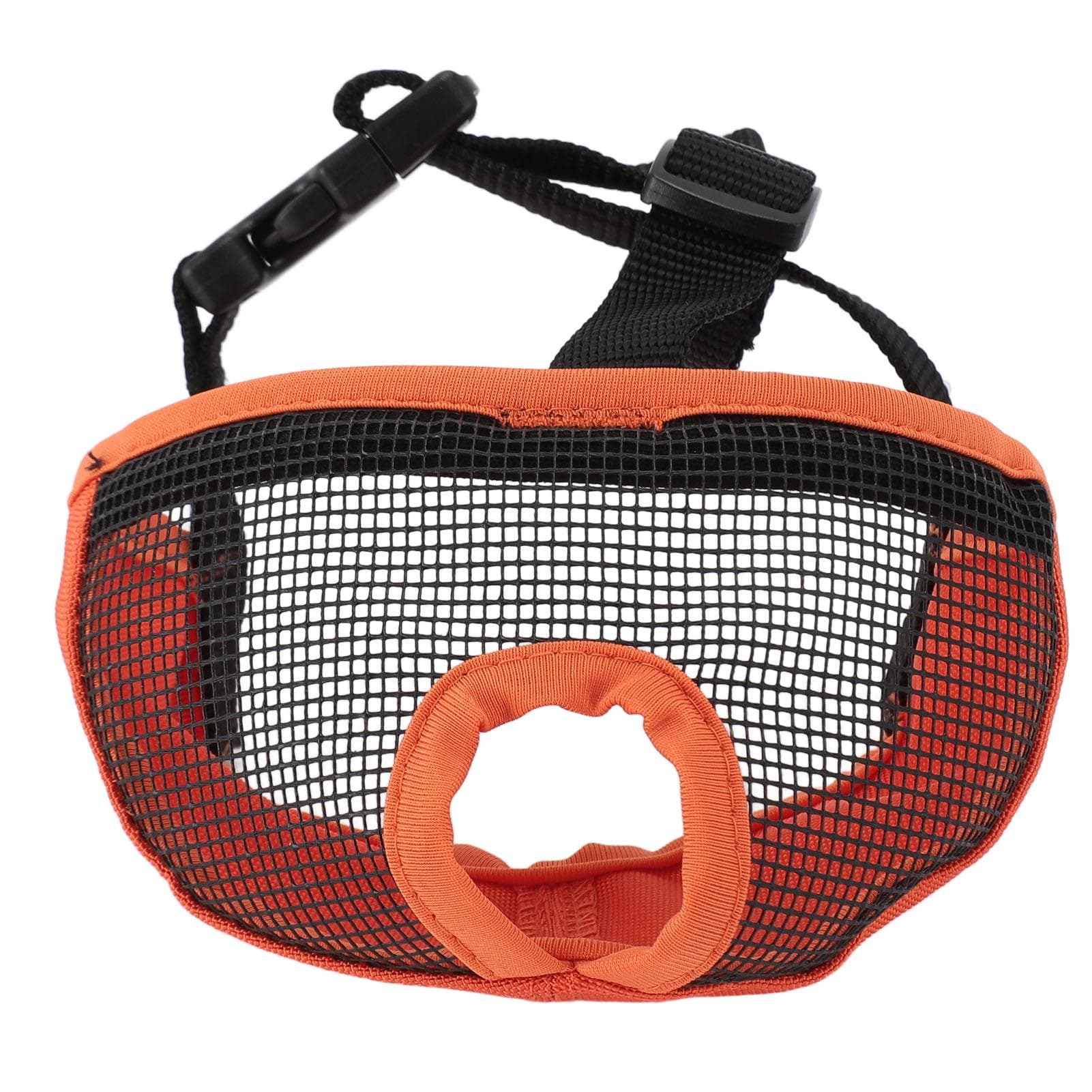 Short Snout Dog Muzzle Soft Comfortable Breathable Flat Face Bulldog Muzzle for Biting Chewing M orange