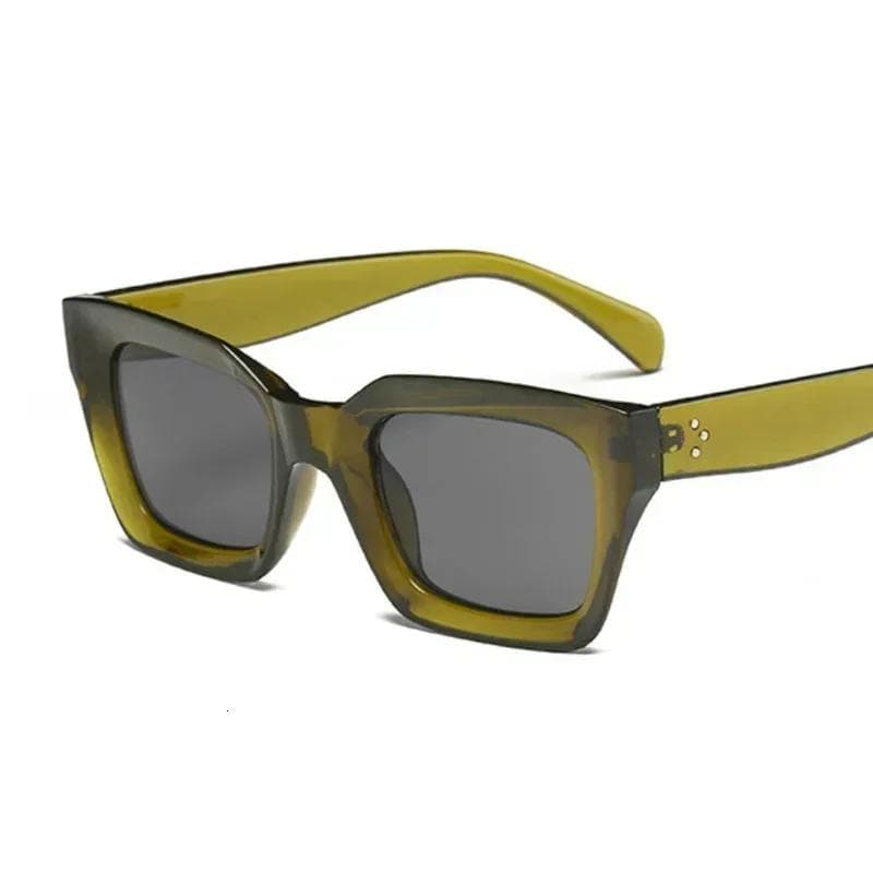 Fashion Thick Frame Square Sunglasses Women Vintage Mirrored Oversized Cat Eye Sun Glasses Female Shades Brand Design