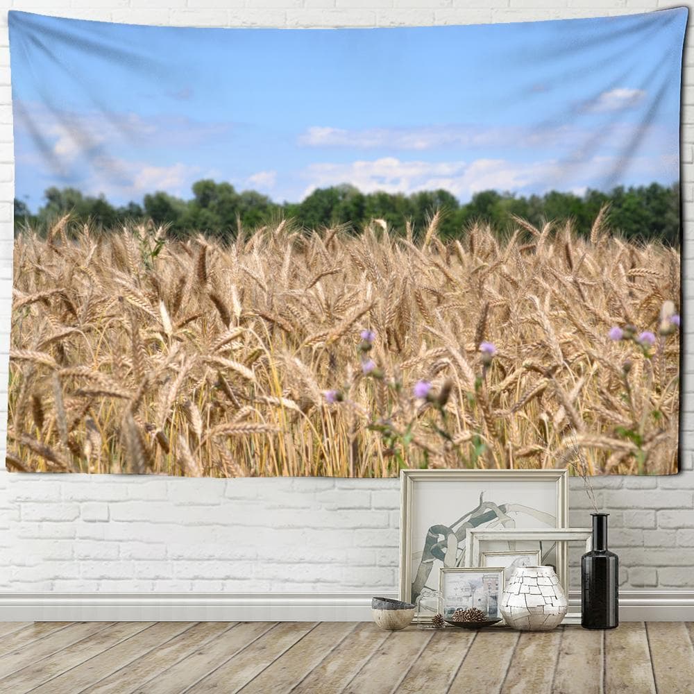Wheat Field Scenery Tapestry Wall Hanging Hippie Tapiz Boho Style Mysterious Home Wall Decor Background Cloth 95x70cm