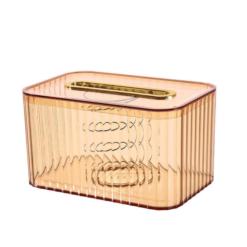 Household Tissue Box Transparent Desktop Tissue Box Pumping Paper Storage Box Living Room Dining Room Coffee Table Decoration orange