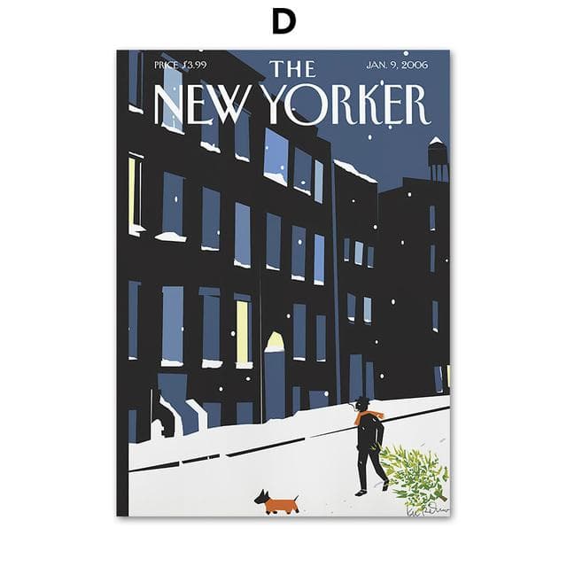 The New Yorker Posters and Prints Rero Wall Art Canvas Painting Wall Pictures for Living Room Decor Home Decoration No Frame 50*70cm