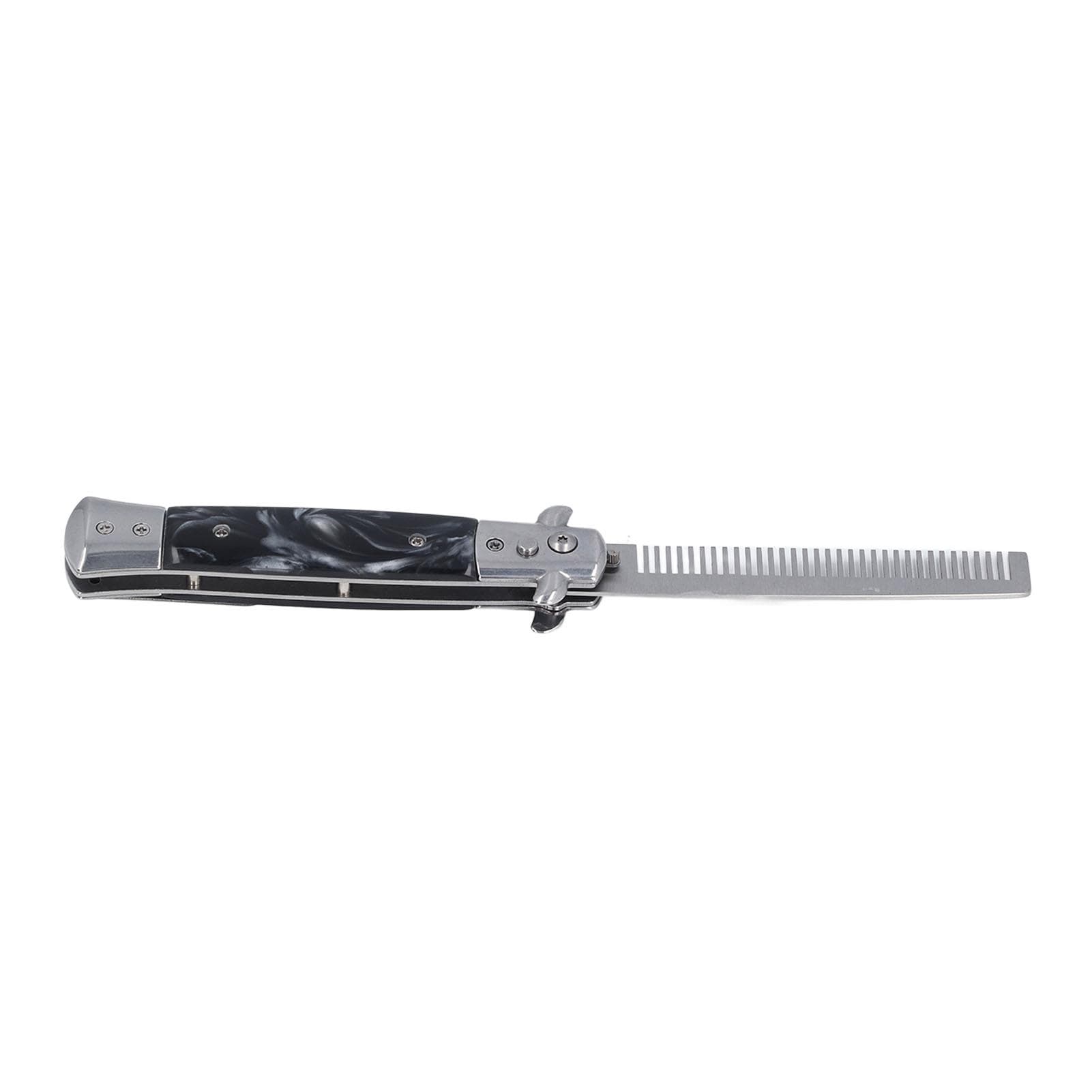 Switchblade Comb Stainless Steel Automatic Spring Comb Foldable Pocket Comb Men Oil Hair Styling