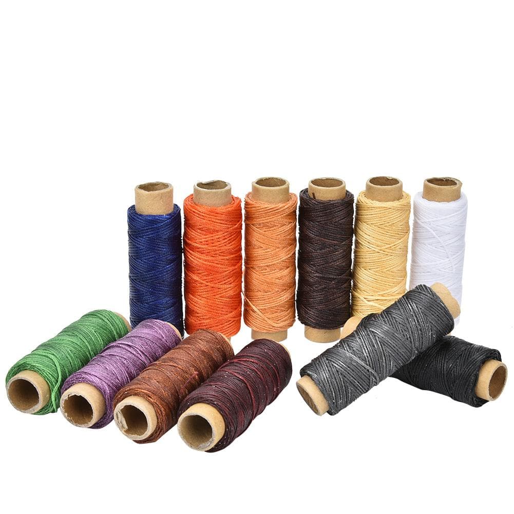 12 Colors 50 MetersRoll 150D Leather Crafts Sewing Thread Hand Stitching Waxed Thread