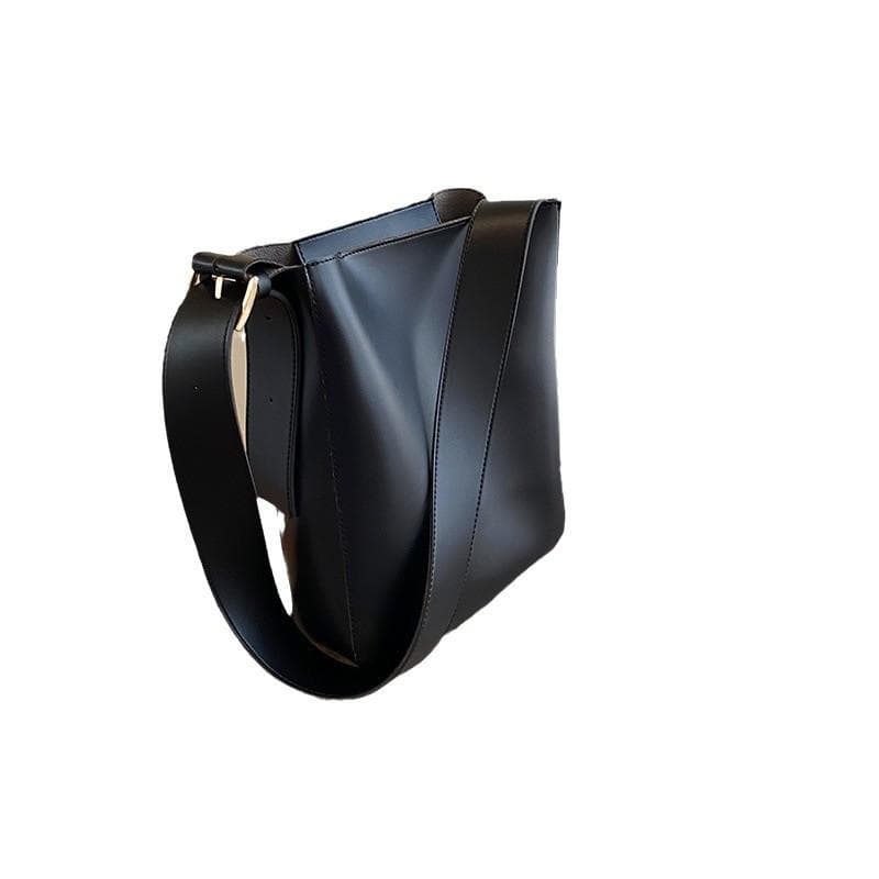 Large-capacity Bucket Bag, Spring and Autumn Retro and Simple Crossbody Bag, Women's Casual Single-shoulder Bag 26*31*8cm black
